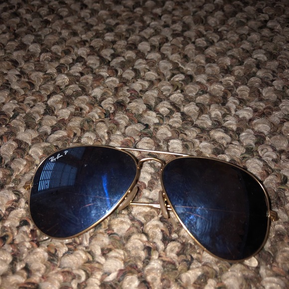 Lg Light Blue Polarized Flash Ray-Ban Aviators - Picture 5 of 8